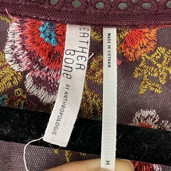 Anthropologie Feather Bone Giralda Top Womens Medium Floral Embroidered Fairy - Picture 5 of 16